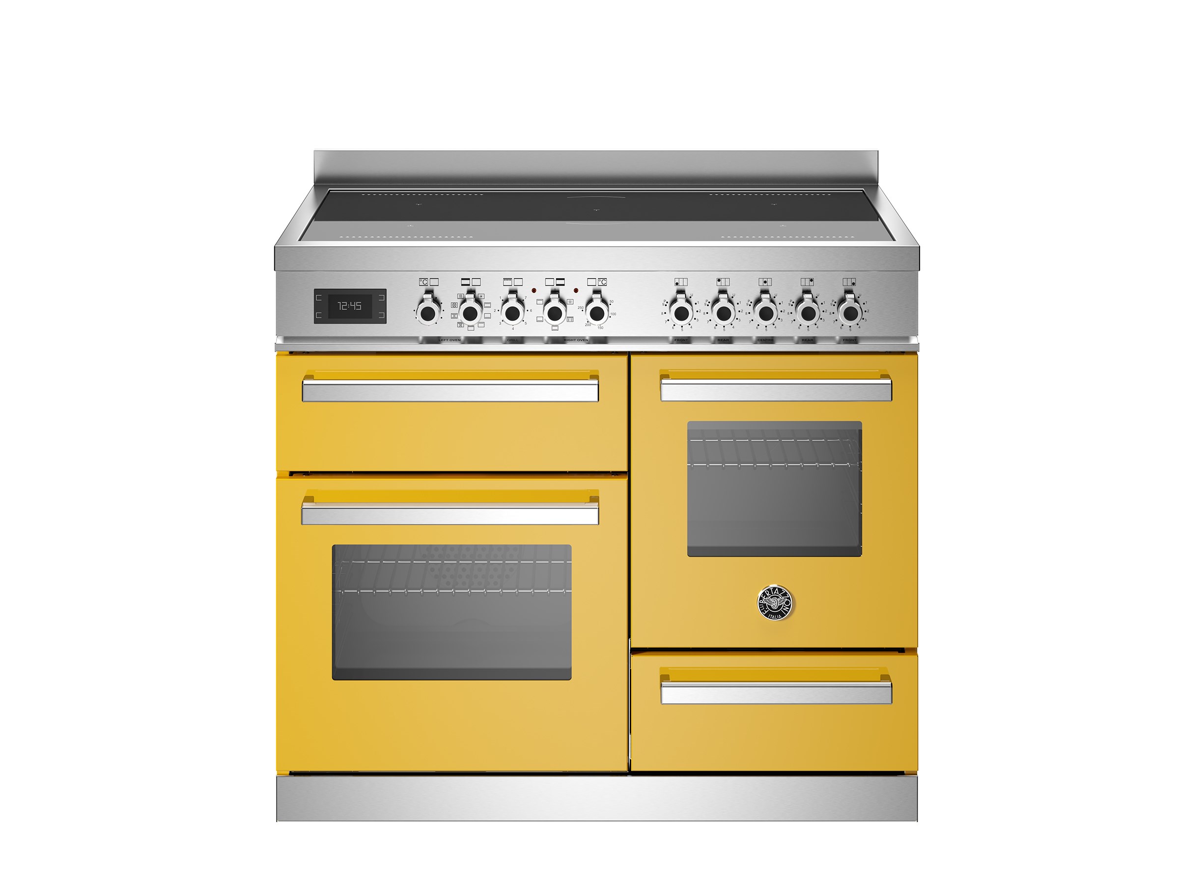 Bertazzoni PRO105I3EGIT İndüksiyonlu Kuzine 5 Gözlü, Üçlü Fırın 100 cm SarıBertazzoni