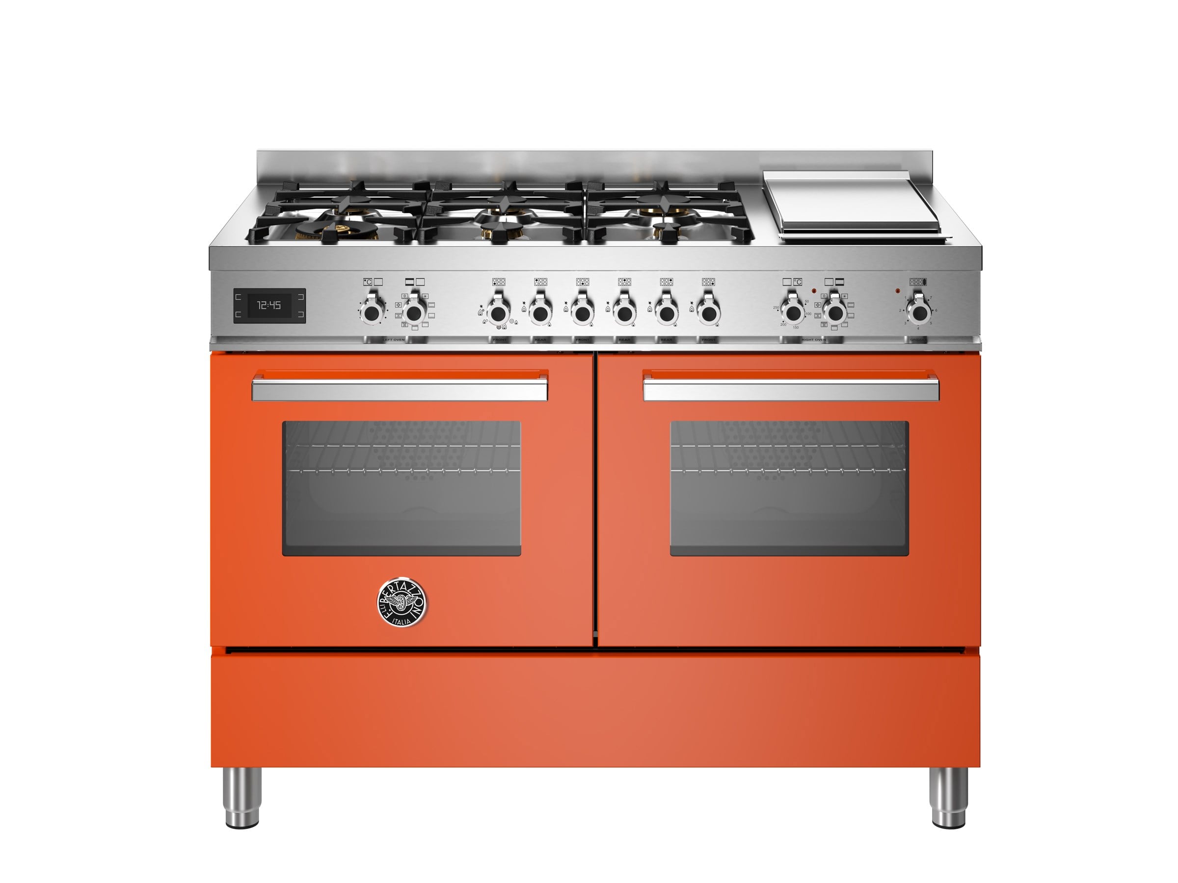 Bertazzoni PRO126G2EART Gazlı Kuzine 6 Gözlü, Çift Fırın 100 cm TuruncuBertazzoni