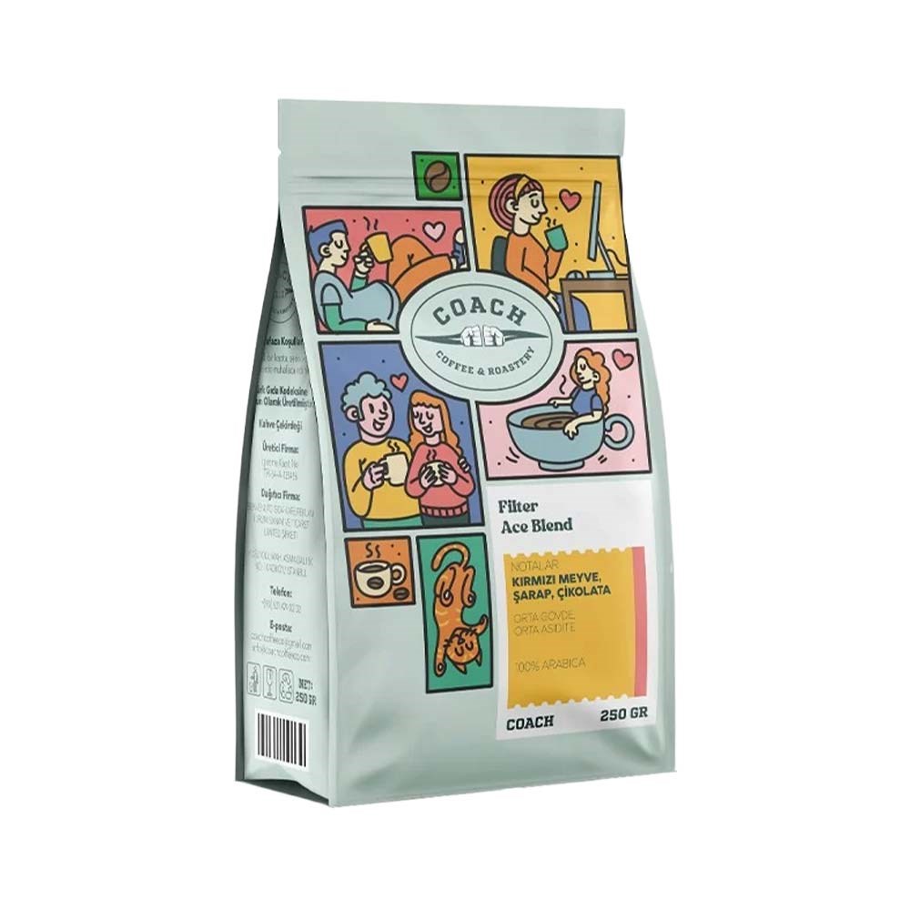 Coach Coffee Ace Blend Filtre Kahve Çekirdeği 250 GrCoach Coffee