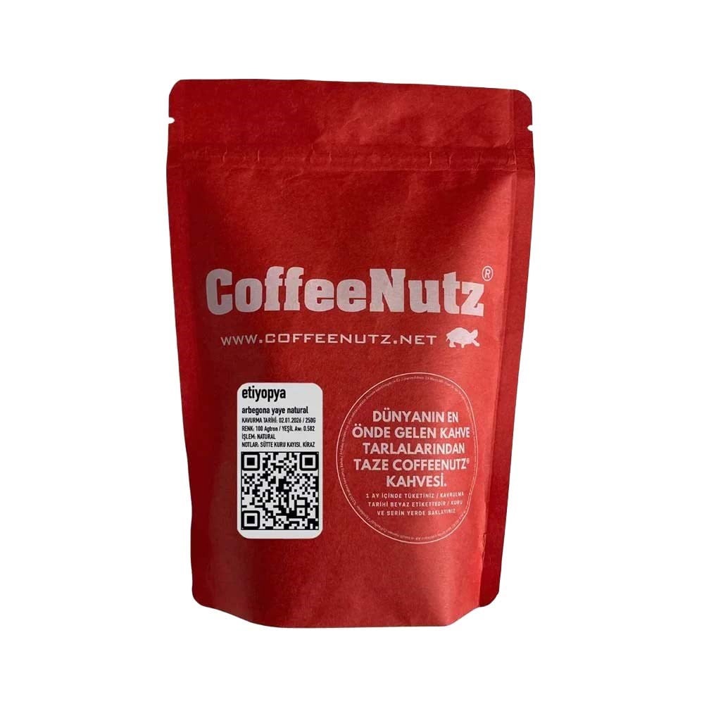 CoffeeNutz Etiyopya Yaye Natural / Cocoa Çekirdek Kahve 250 GrCoffeeNutz
