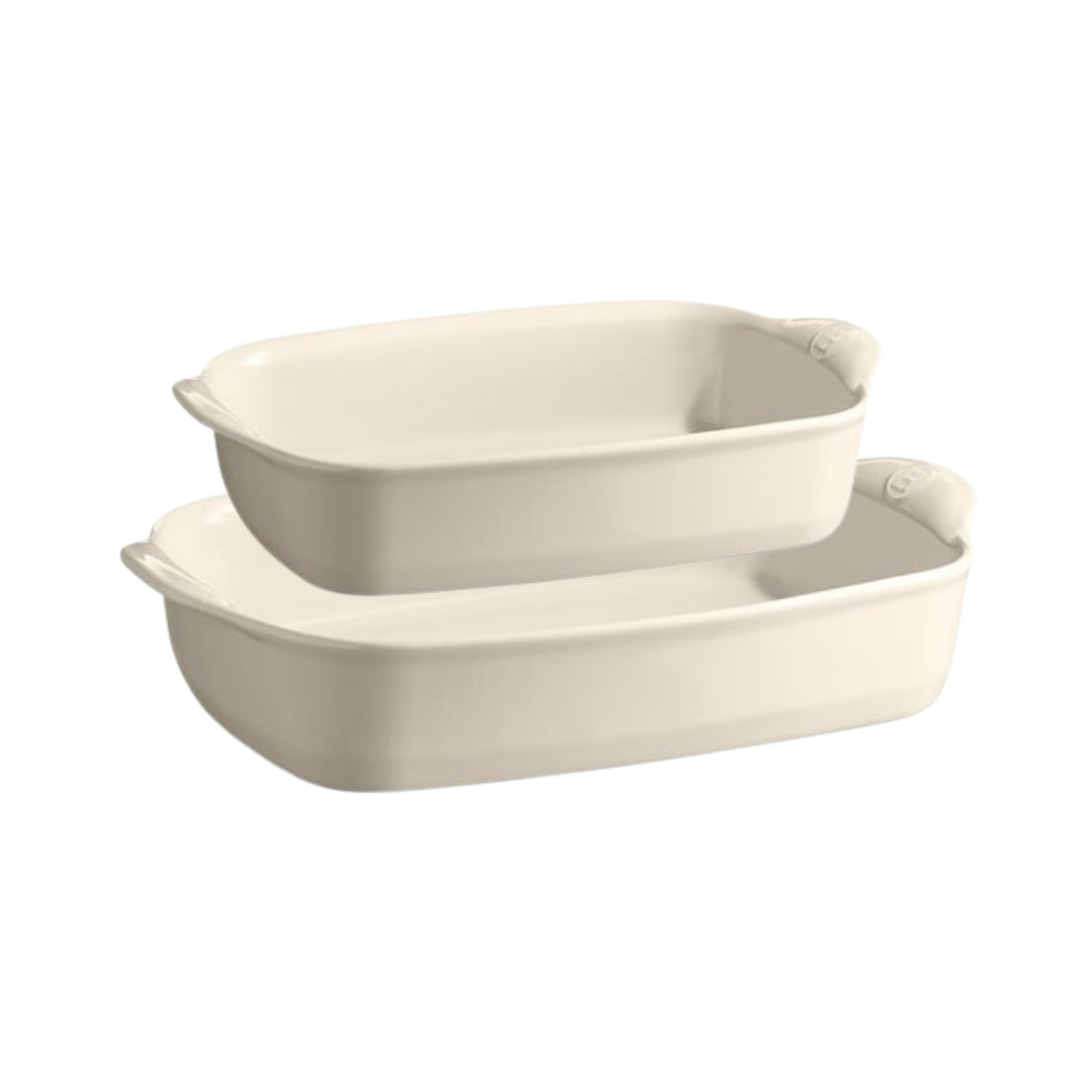 Emile Henry Fırın Kabı Dikdörtgen 2'li 29,5 x 19 cm – 36,5 x 23,5 cm Ekru/ClayEmile Henry