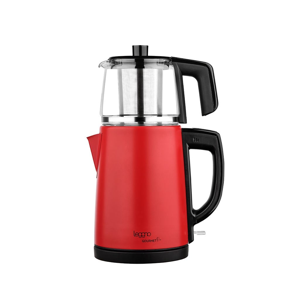 Leggno Gourmet Pro Cam Demlikli Çay Makinesi KırmızıLeggno