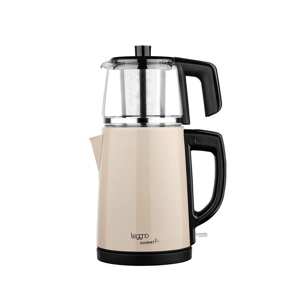 Leggno Gourmet Pro Cam Demlikli Çay Makinesi KremLeggno