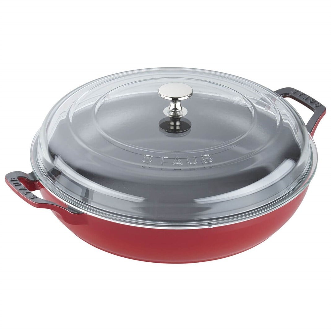 Staub B Cam Kapaklı Döküm Pilav Tenceresi 30 cm KirazStaub