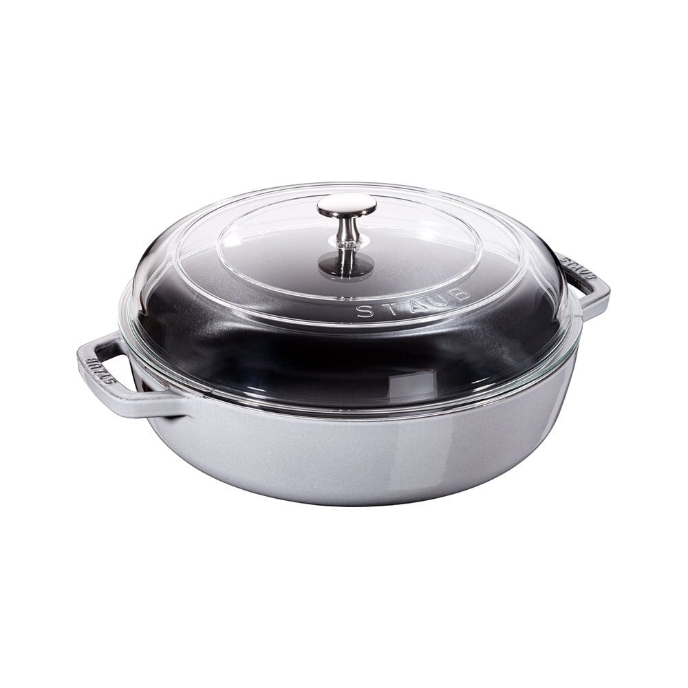Staub B Cam Kapaklı Döküm Tencere 28 cm Grafit GriStaub