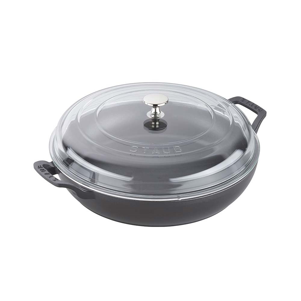 Staub B Cam Kapaklı Döküm Tencere Yuvarlak 24 cm KirazStaub