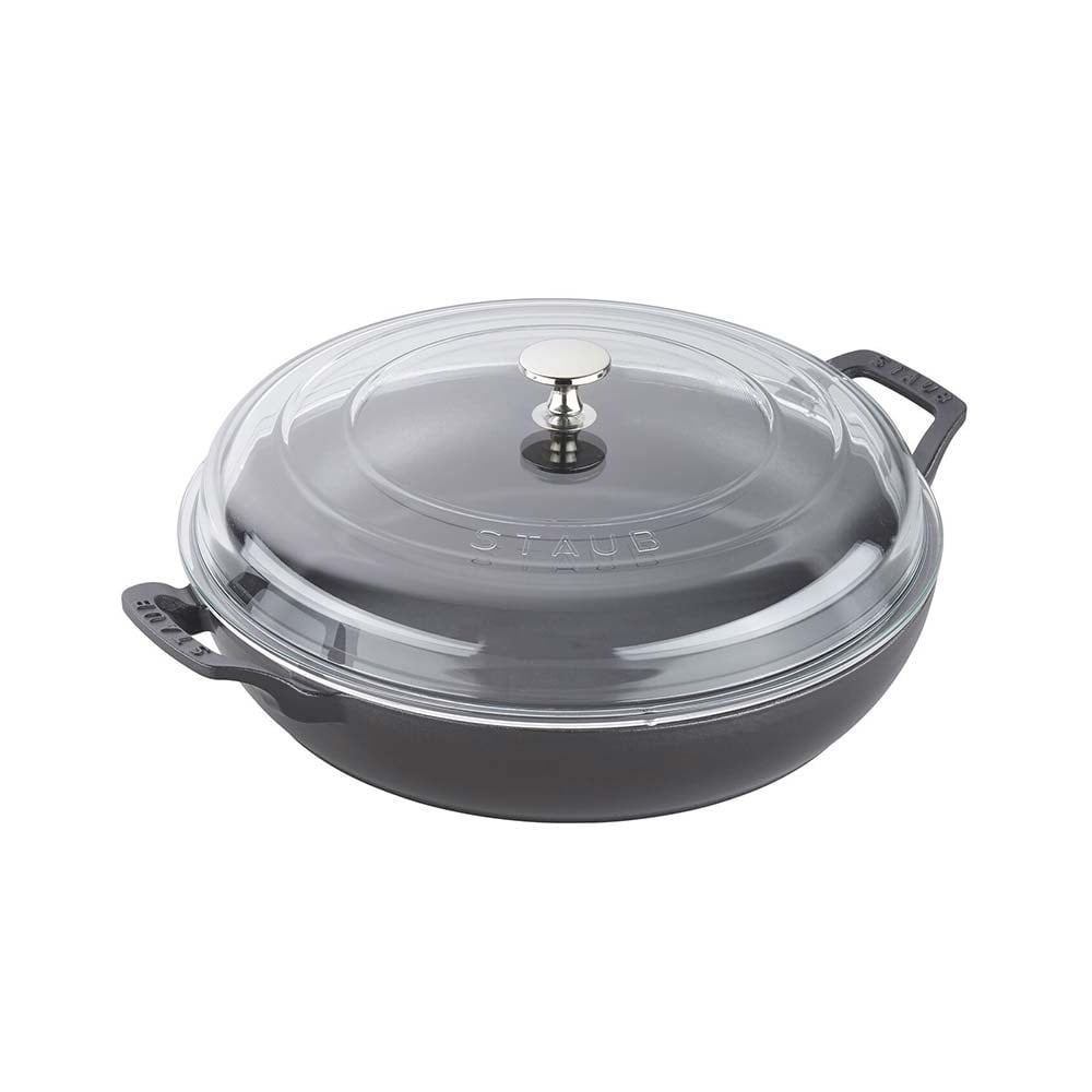 Staub B Cam Kapaklı Döküm Tencere Yuvarlak 24 cm KirazStaub