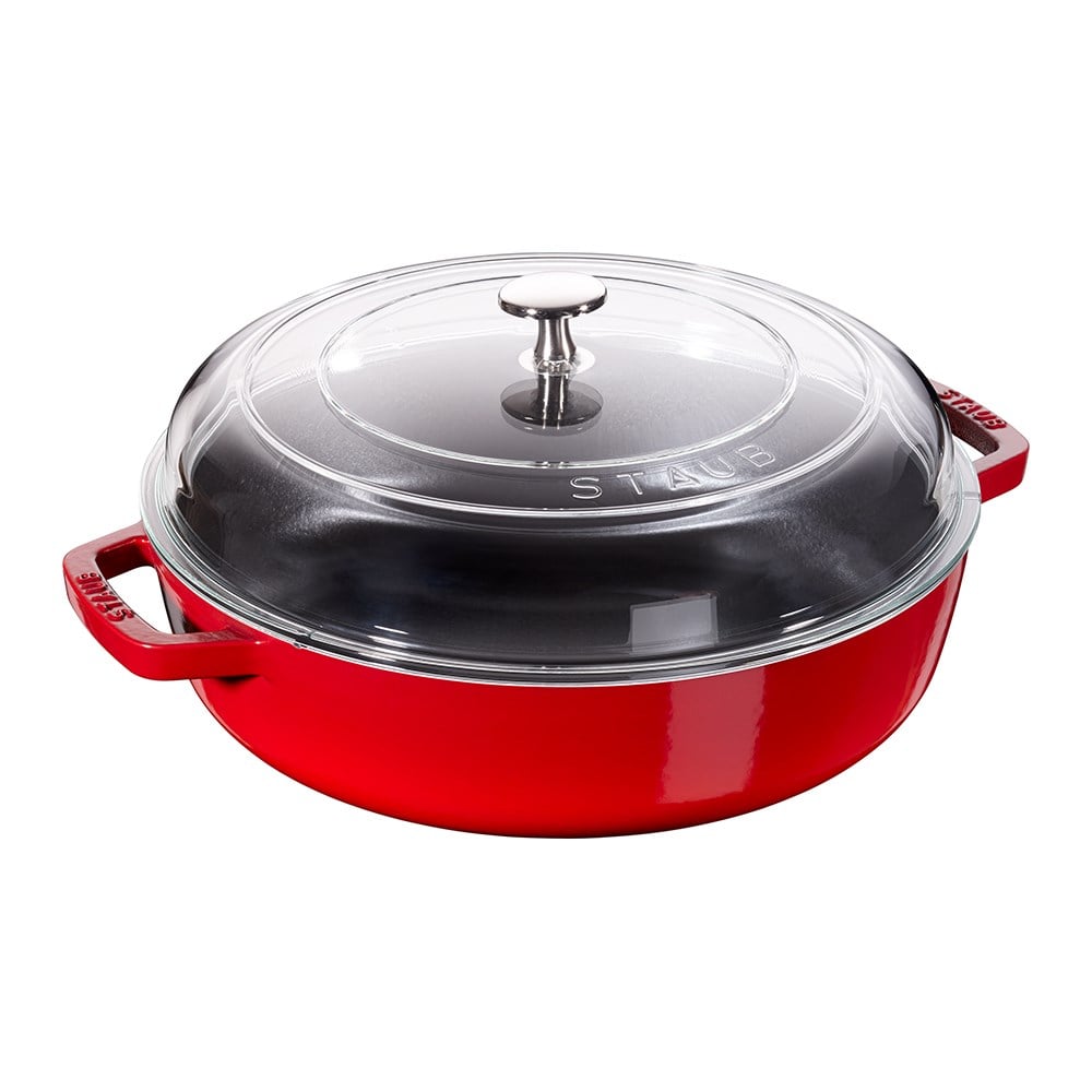 Staub Cam Kapaklı Döküm Tencere 28 cm KirazStaub