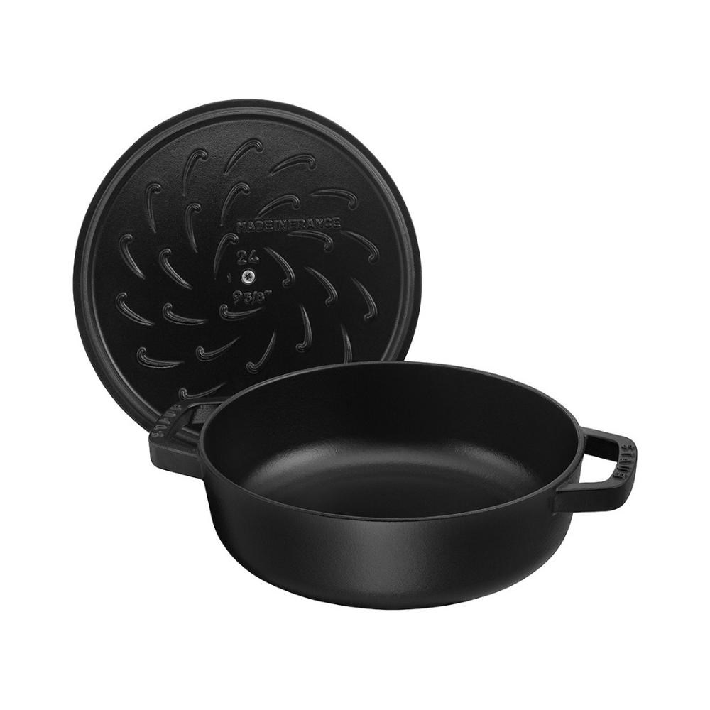 Staub Chistera Yağmur Efektli Döküm Tencere 28 cm SiyahStaub