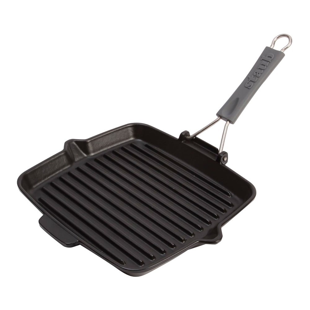 Staub Döküm Izgara Tava Katlanır Saplı 24 x 24 cm SiyahStaub