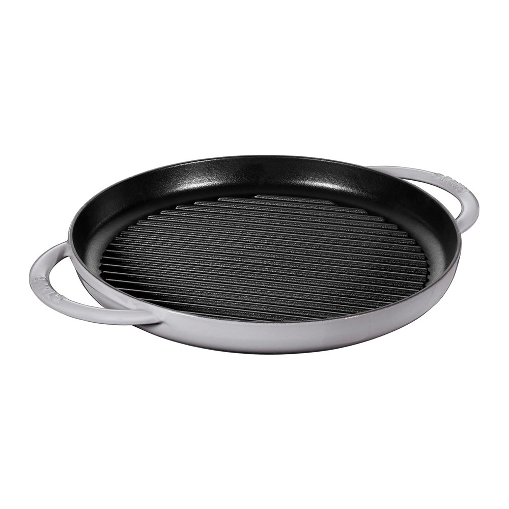 Staub Döküm Izgara Yuvarlak Çift Kulplu 22 cm Grafit GriStaub