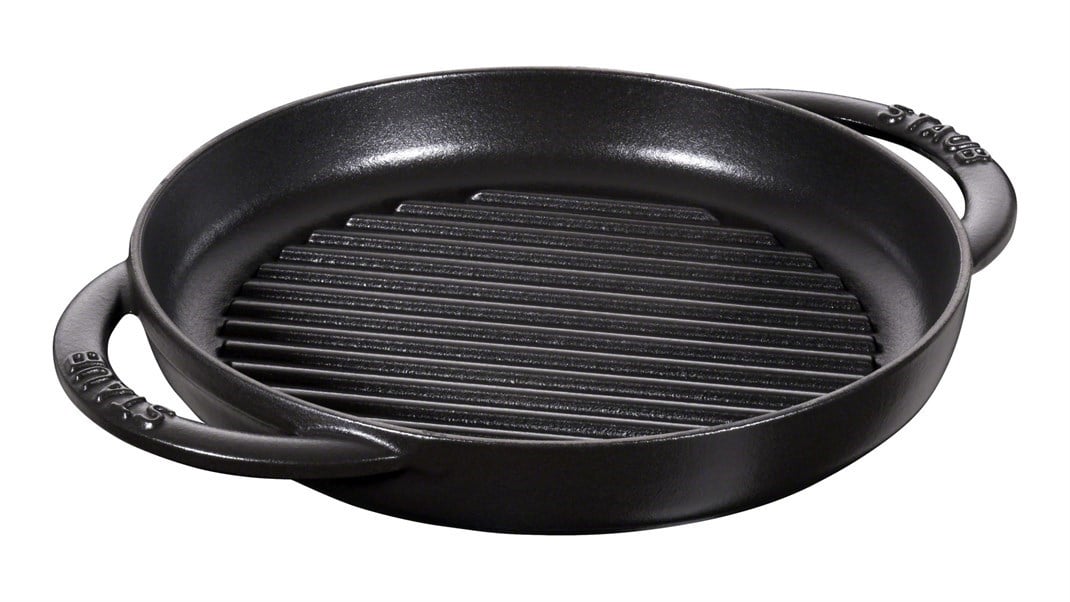 Staub Döküm Izgara Yuvarlak Çift Kulplu 22 cm SiyahStaub