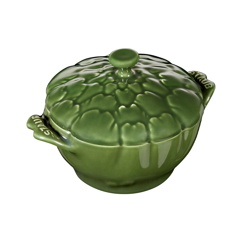 Staub Enginar Desen Seramik Döküm Kase 13 cm YeşilStaub