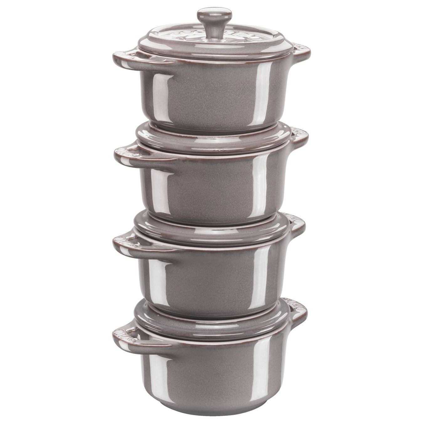 Staub Mini Cocotte Seramik Güveç Seti 4'lü Antik GriStaub