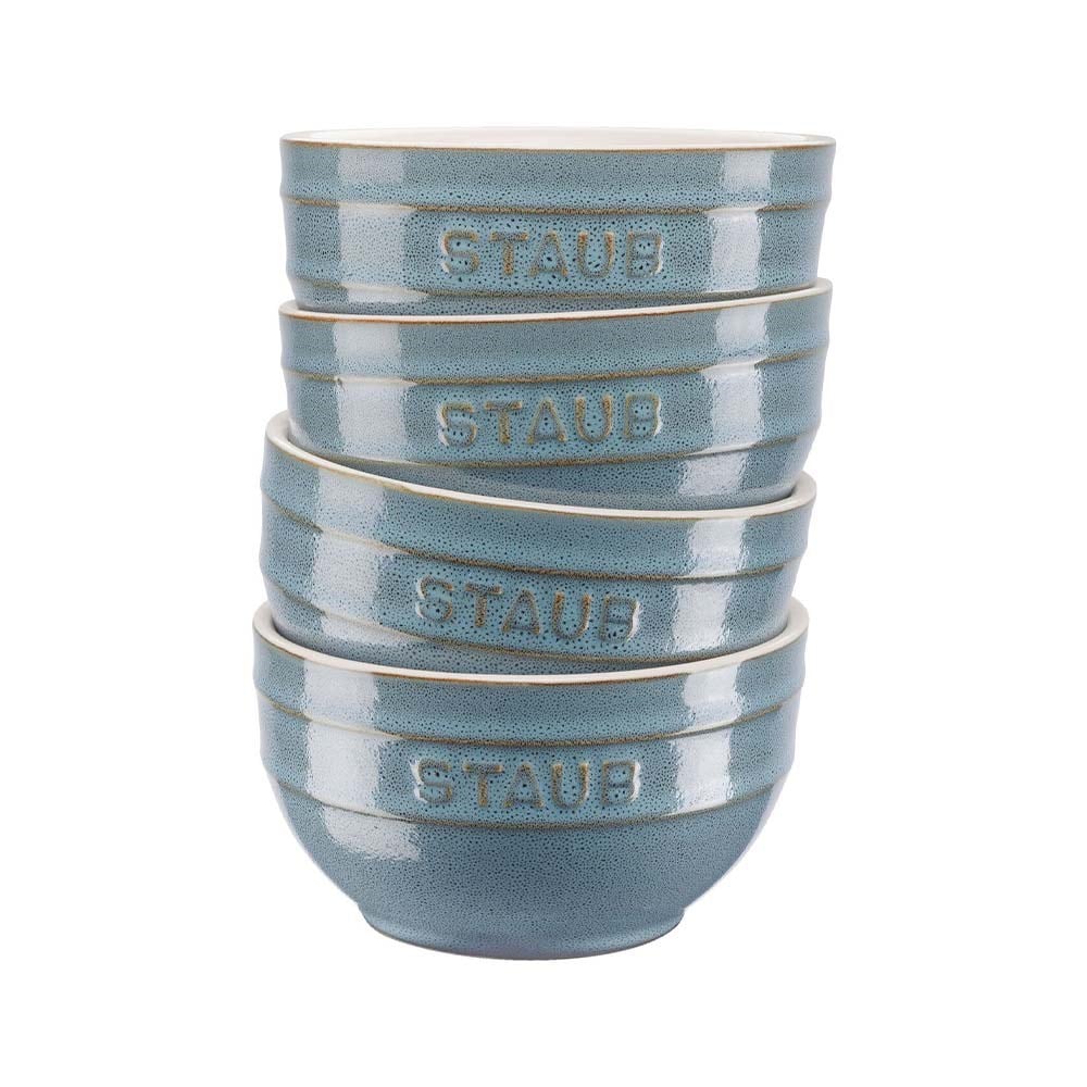 Staub Seramik Kase 4'lü Set 14 cm Antik TurkuazStaub