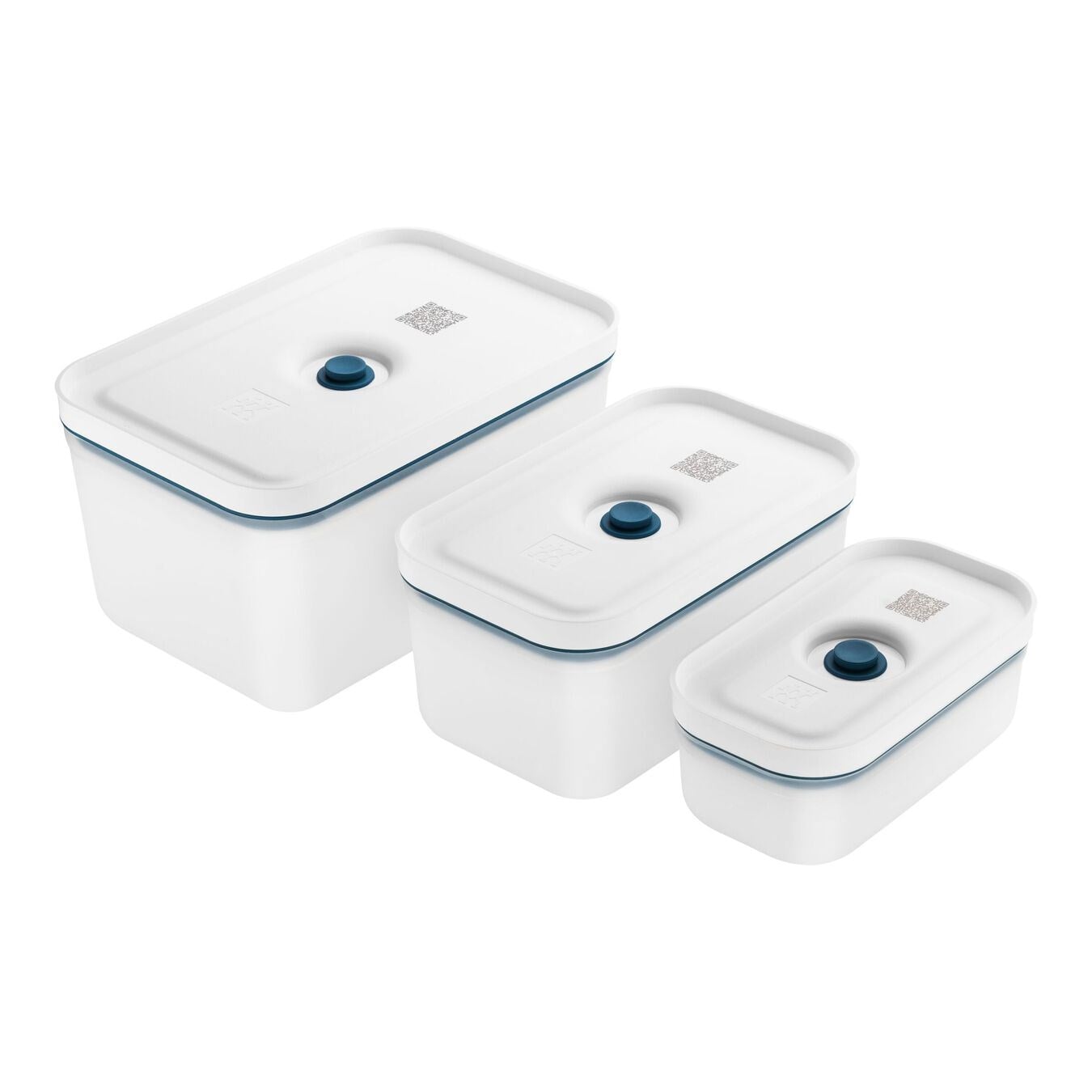 Zwilling Fresh & Save Vakumlu Saklama Kabı Seti S/M/L Boyut 3 Parça Yarı Şeffaf-Akdeniz MavisiZwilling