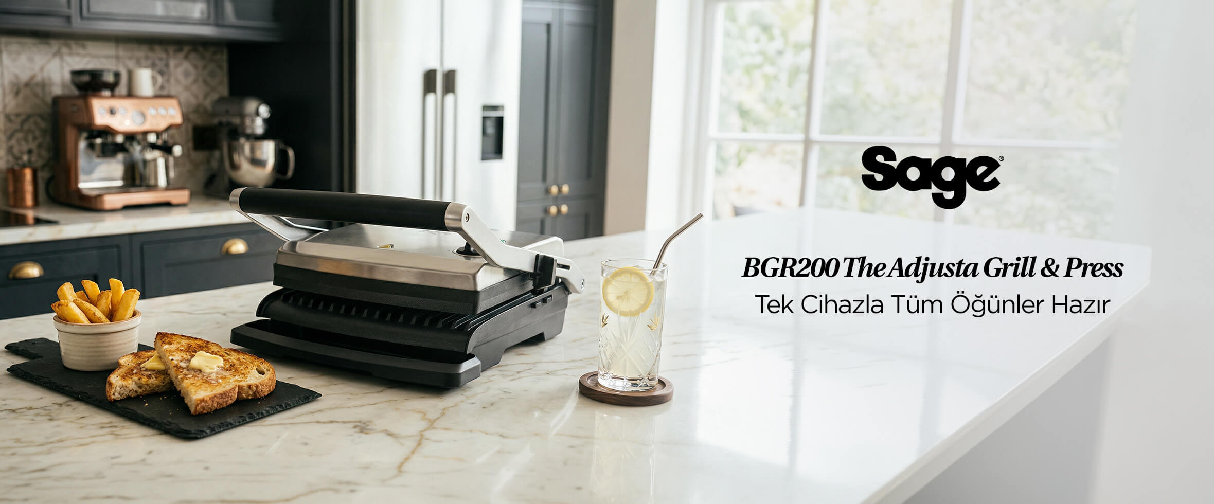 Sage BGR200 The Adjusta Grill & Press™ Izgara ve Tost Makinesi