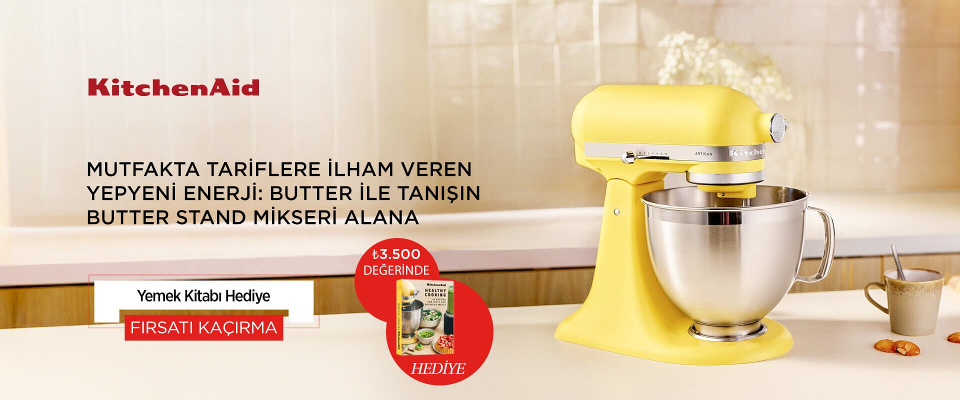KitchenAid 5KSM195PSEBT Artisan 4,7 L Stand Mikser Butter