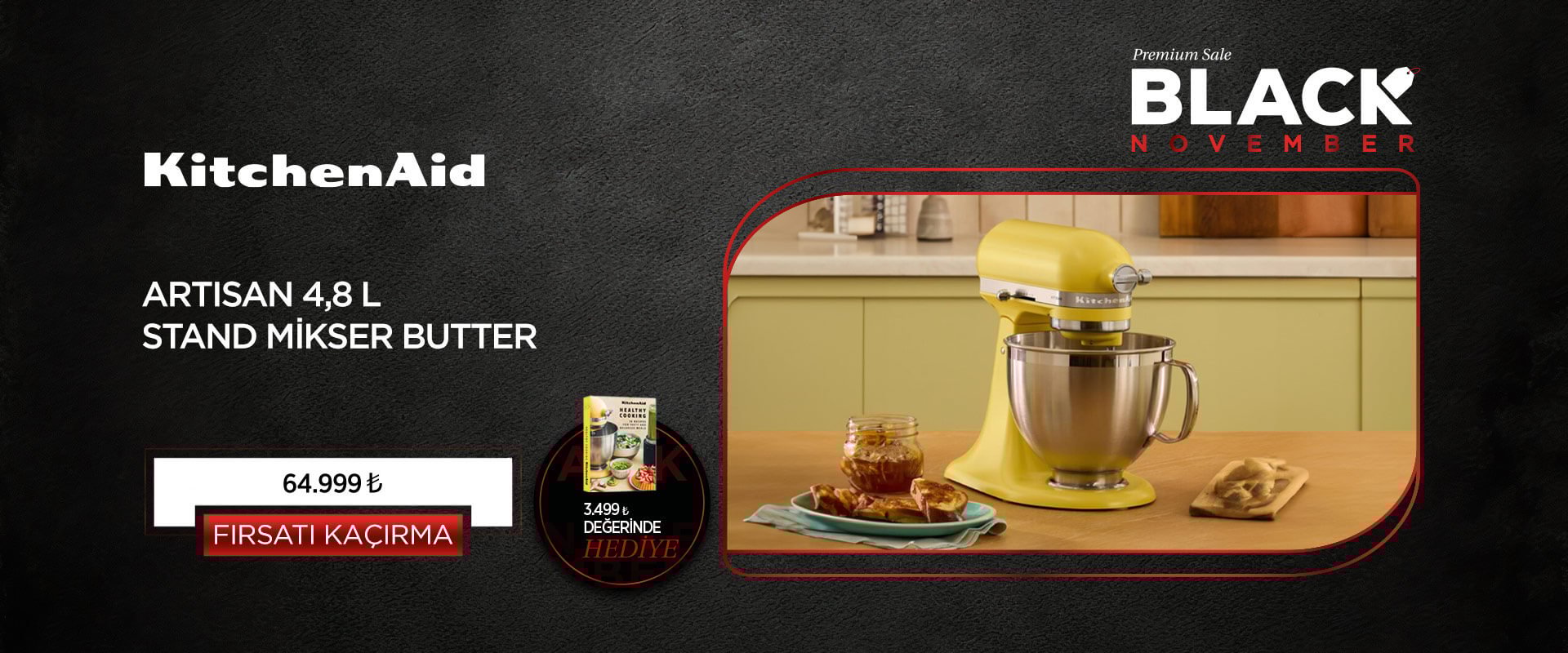 KitchenAid 5KSM195PSEBT Artisan 4,8 L Stand Mikser Butter