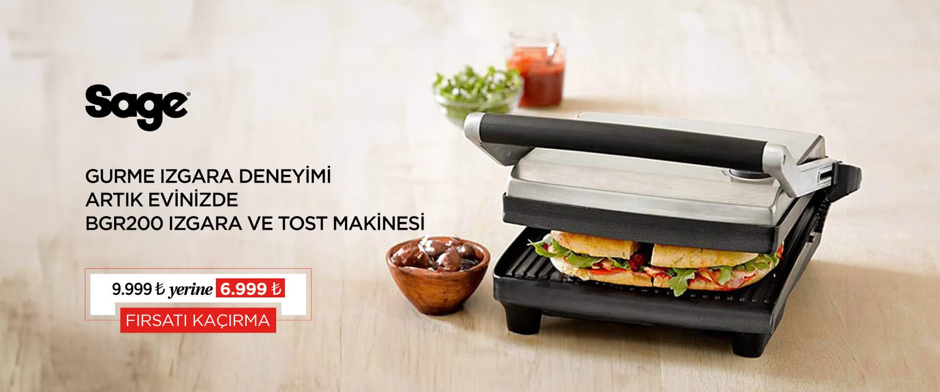 Sage BGR200 The Adjusta Grill & Press™ Izgara ve Tost Makinesi