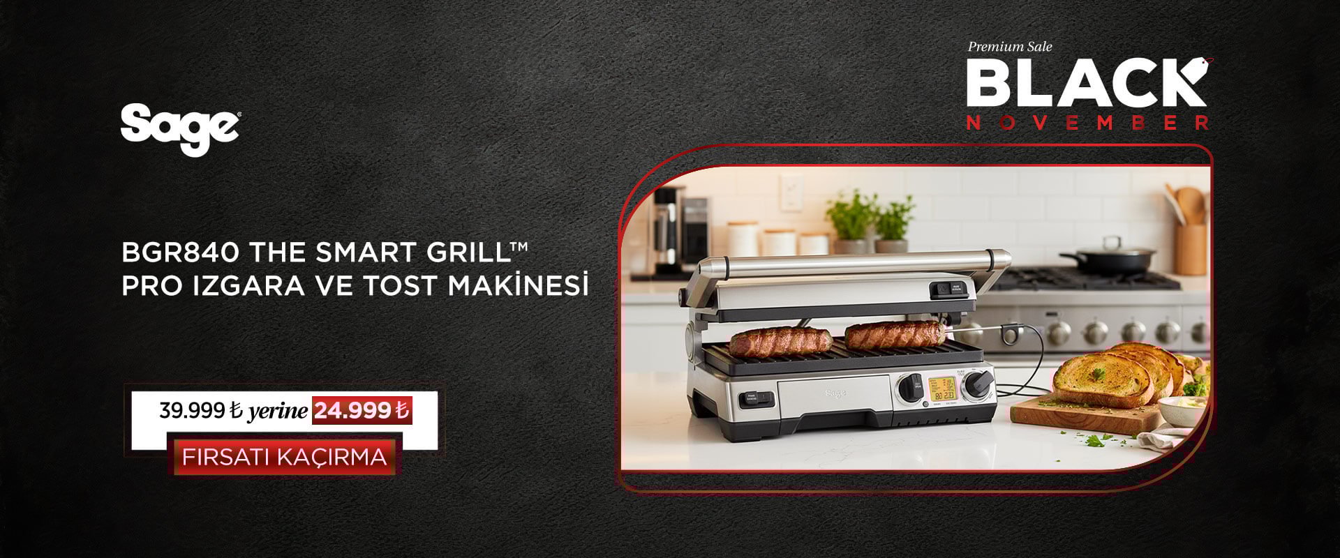 Sage BGR840 The Smart Grill™ Pro Izgara ve Tost Makinesi