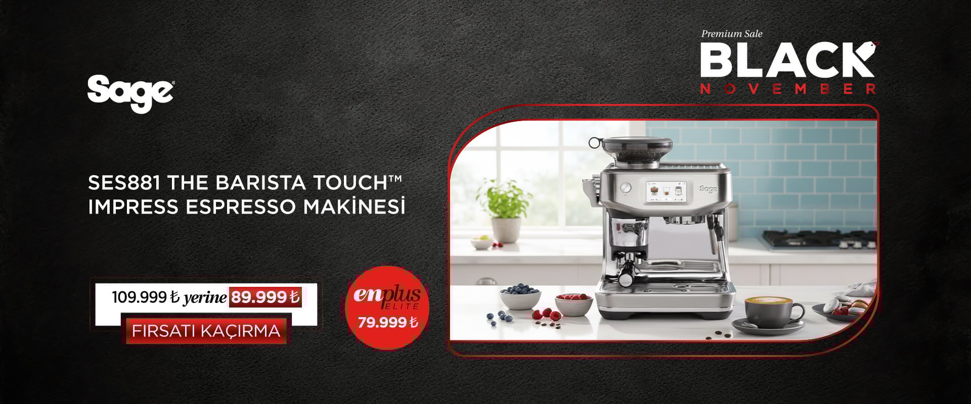 Sage SES881 BSS The Barista Touch™ Impress Espresso Makinesi