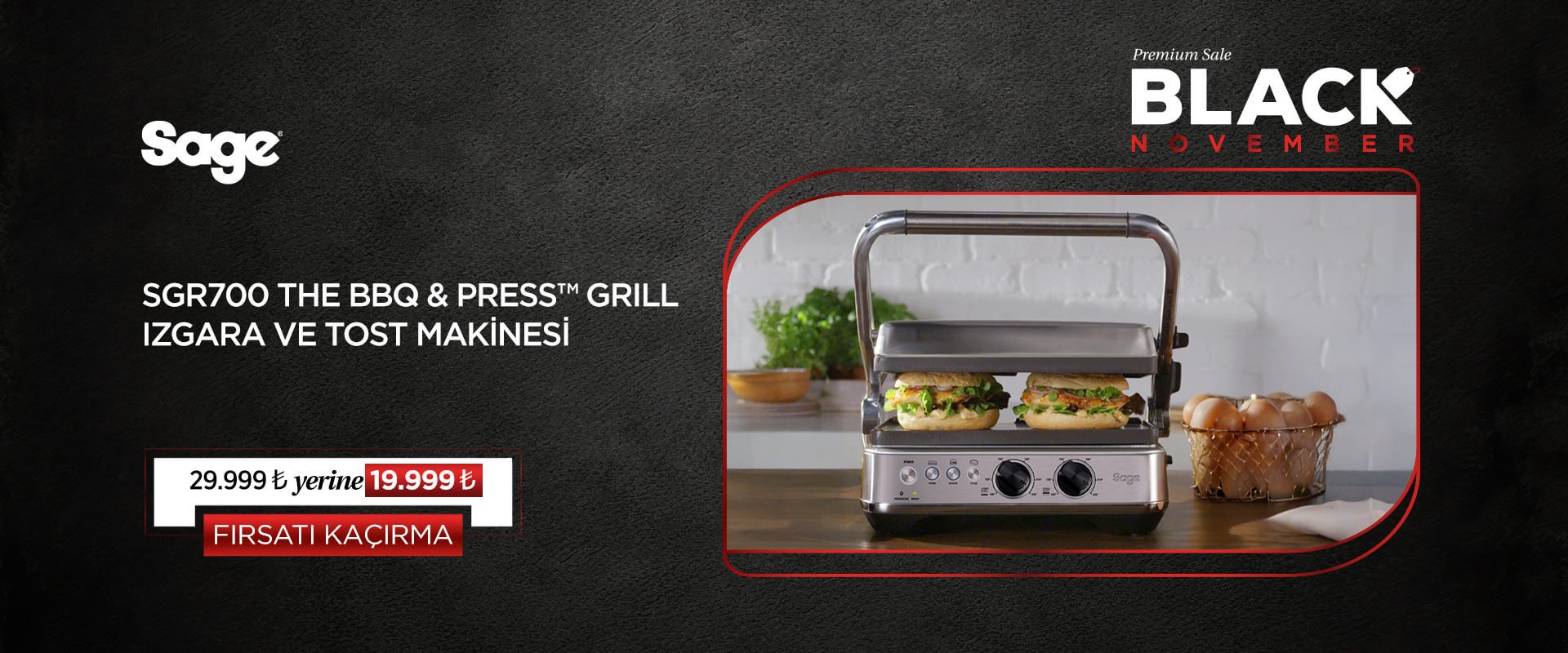 Sage SGR700 The BBQ & Press™ Grill Izgara ve Tost Makinesi