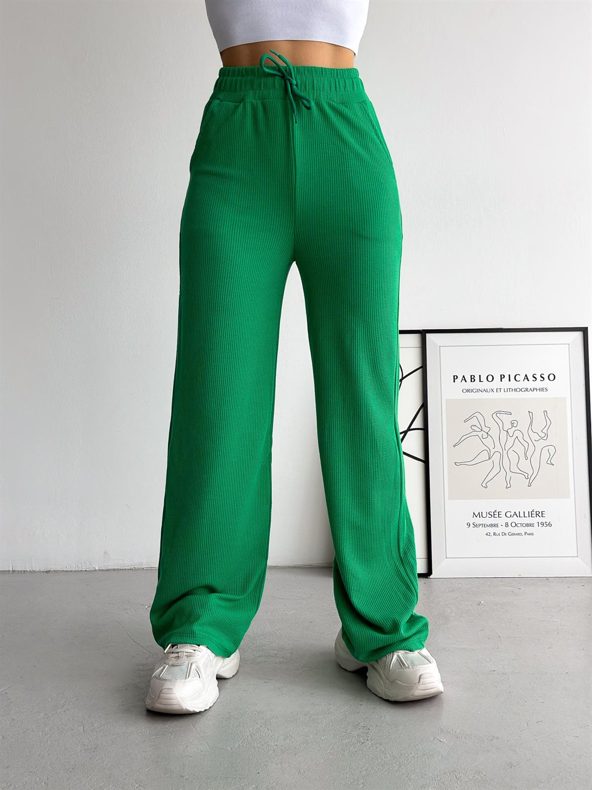 Cepli Fitilli Pantolon Yeşil