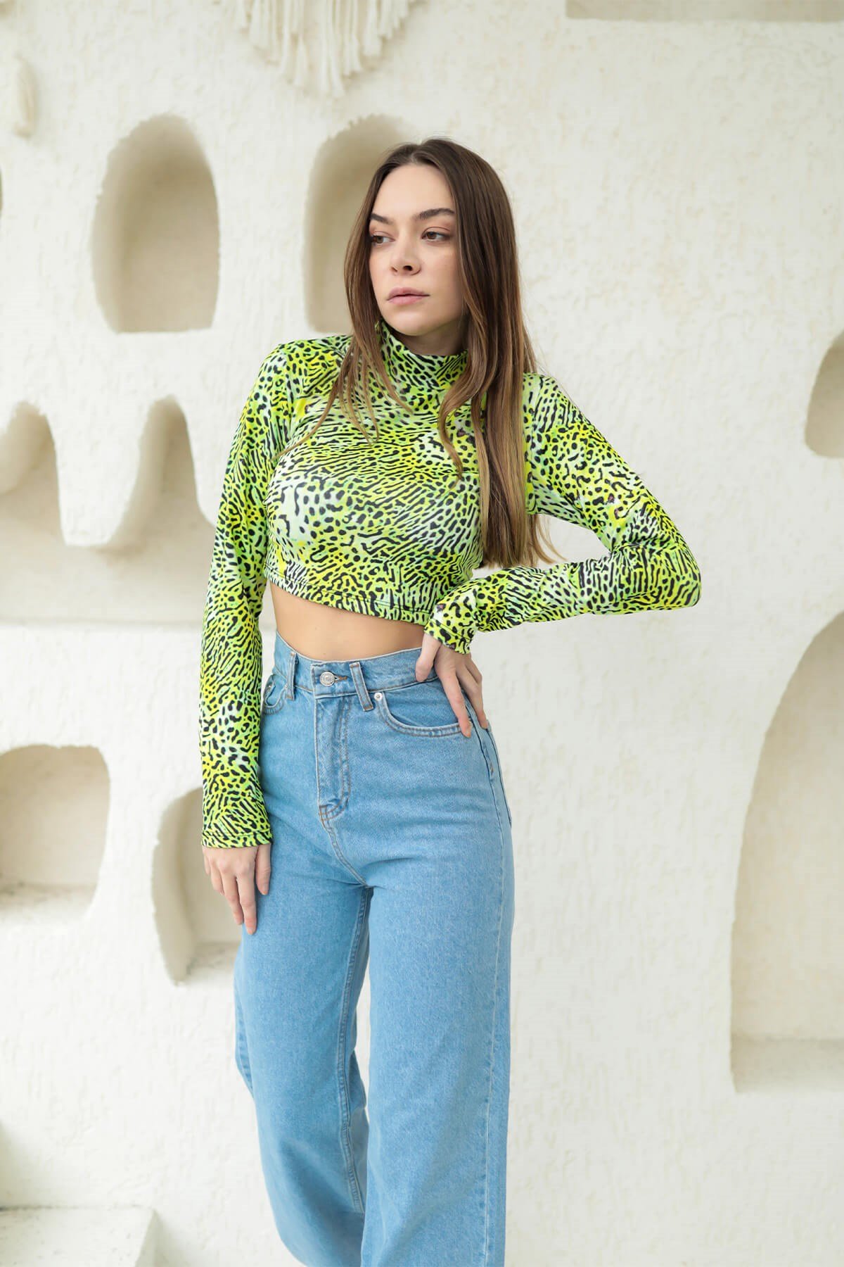 ZeqModa | Zebra Desen Bluz Yeşil
