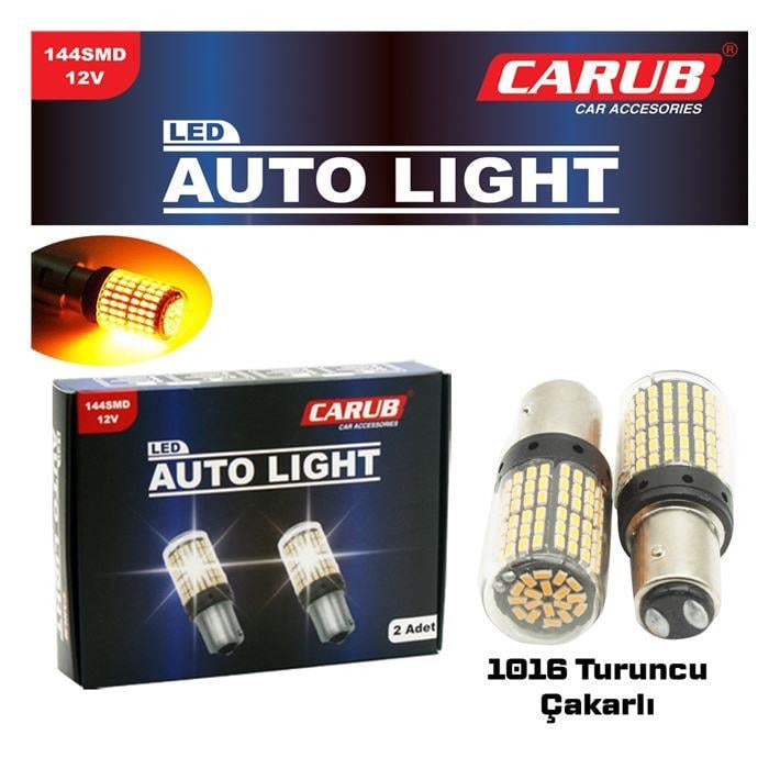 Ampul 12V 1016 144 Led Düz-Çakarlı Turuncu 0404052
