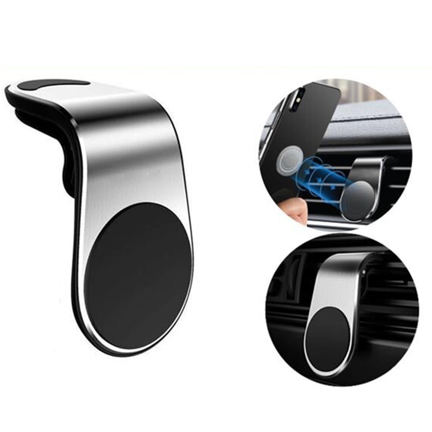 Carub Telefon Tutucu Gümüş Mıknatıslı Havalandırma L Tip 5901081