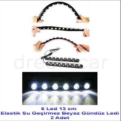 Dreamcar 6 Canon Beyaz Ledli Elastik Daylight 13 cm 2 Adet 56501