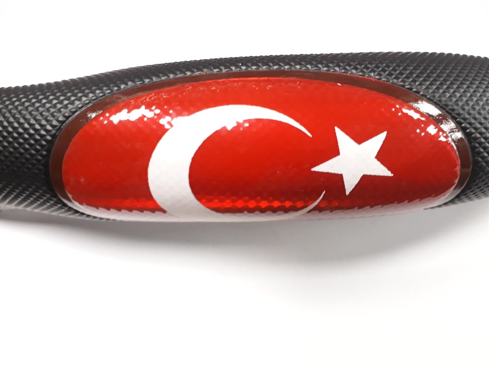 Dreamcar Direksiyon Kılıfı fosforlu Türk Bayraklı 38 cm Siyah