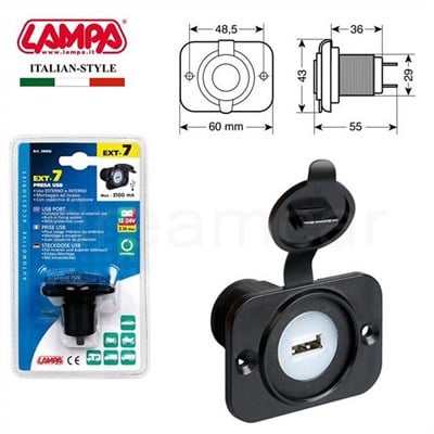 Lampa EXT-7 Usb Soketi Yüzeye Monte Koruma Kapaklı 39006