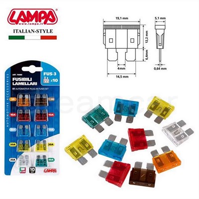 Lampa Fus-3 Bıçak Sigorta Seti 10lu 70080