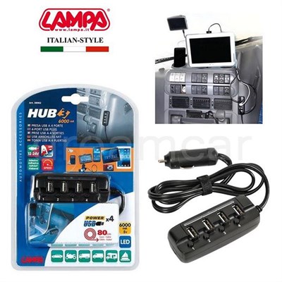 Lampa Hub-3 Presa 4 Portlu Usb Şarj Soketi 38962