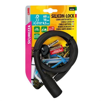 Lampa Siyah Silikon Kaplı Bisiklet Kilidi Anahtarlı 93730