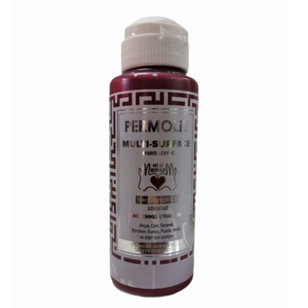 Permolit Multi-Surface Bordo Hybrid Akrilik Hobi Boyası 120 Ml.