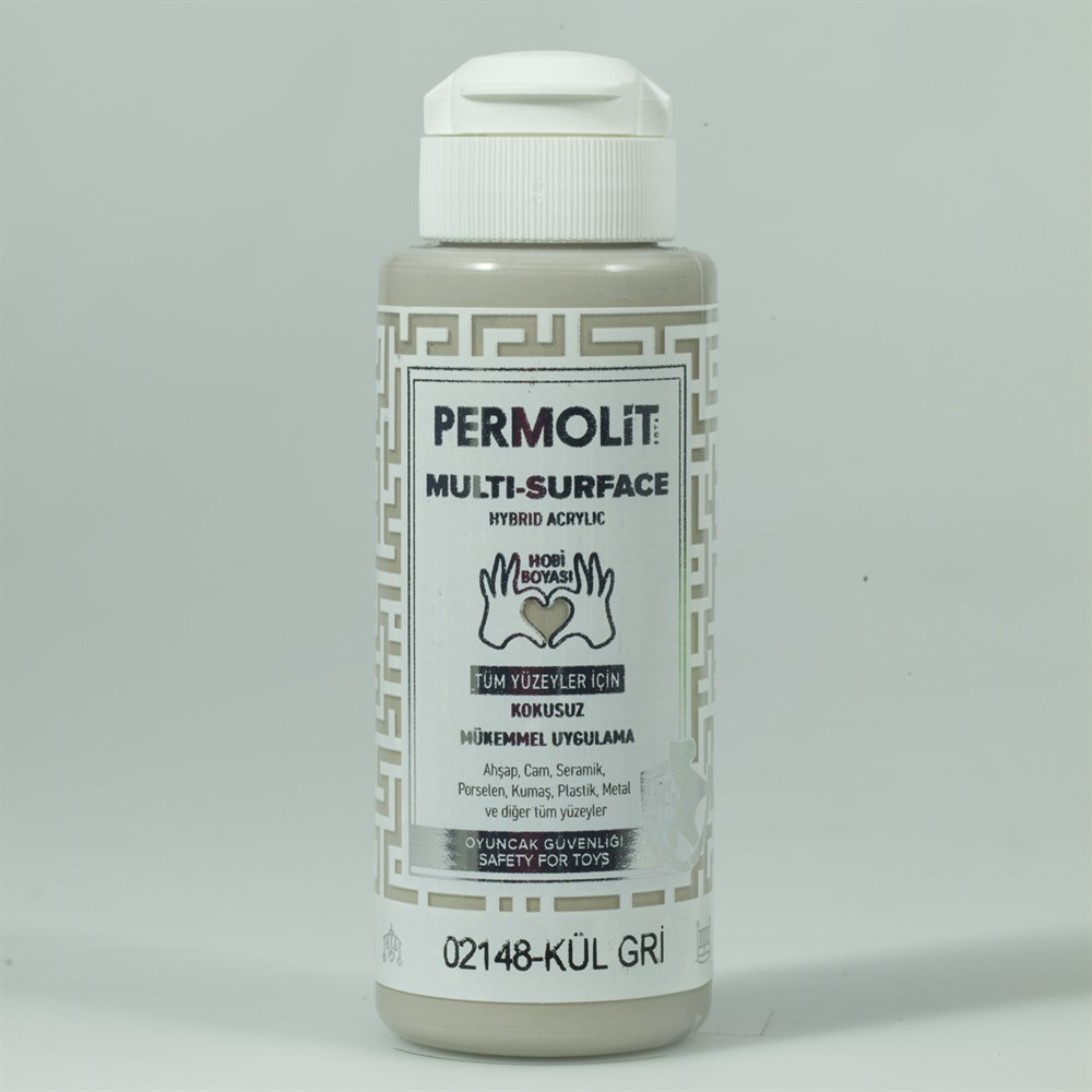 Permolit Multi-Surface Kül Gri Hybrid Akrilik Hobi Boyası 120 Ml.