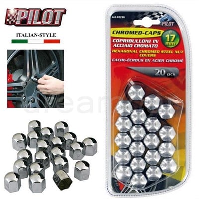 Lampa Pilot 17mm Krom Kaplı Çelik Bijon Kapağı 20 Adet 02238