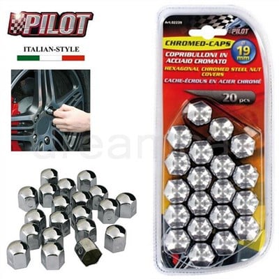 Lampa Pilot 19mm Krom Kaplı Çelik Bijon Kapağı 20 Adet 02239