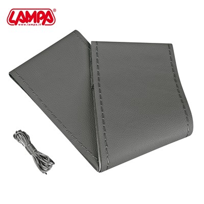 Lampa Pilot Premium Gri Hakiki Deri Direksiyon Kılıfı 32992