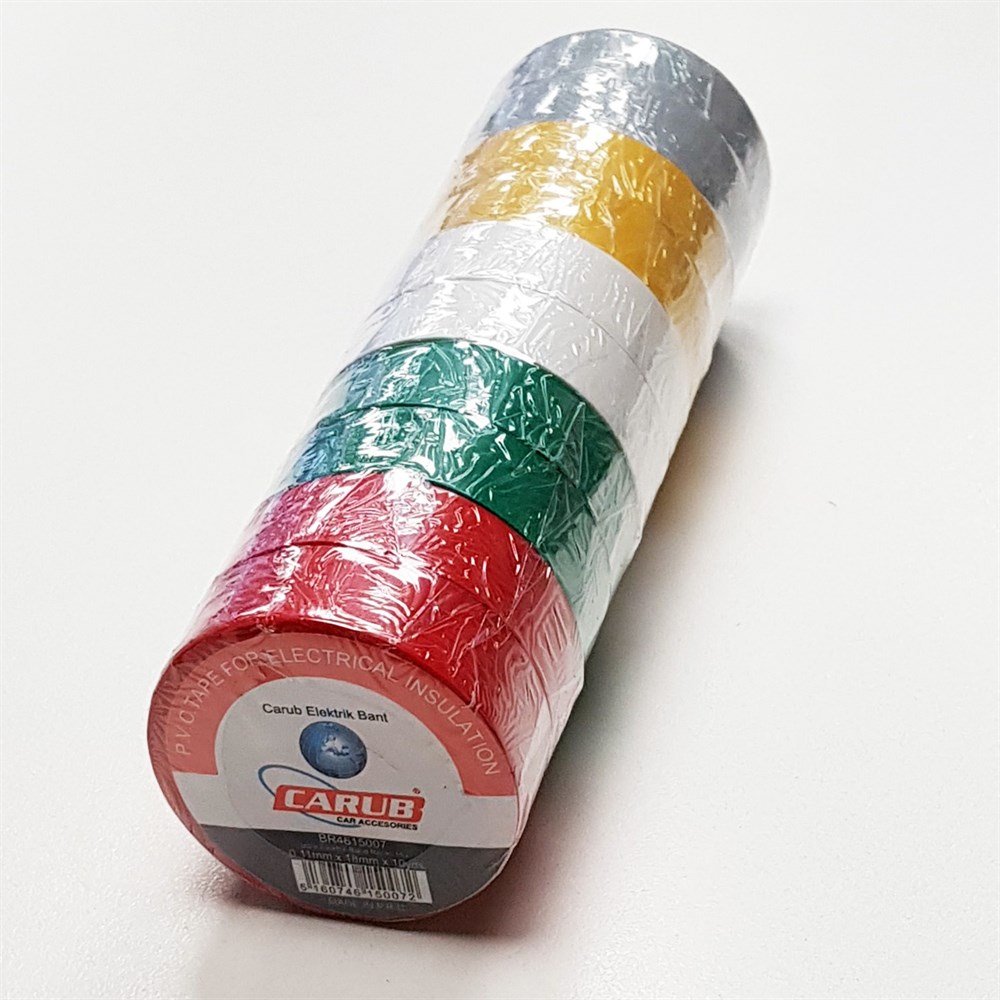 18mm Karışık Renk İzole Bant 10'lu Paket