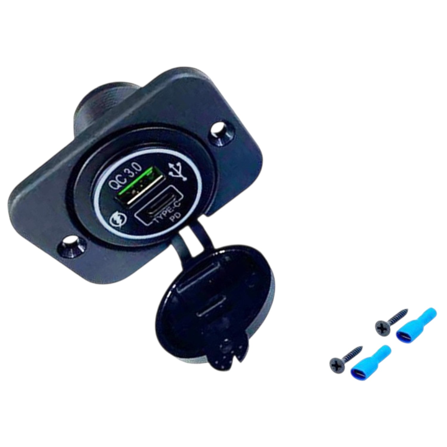 9-30V Marin Tipi Dişi Soket Yüzeye Monte Type C PD + 3.0 QC USB 1700814