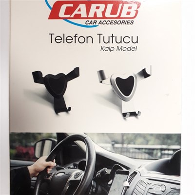 Carub Telefon Tutucu Ayarlı Havalandırma Kalp Siyah BR5901030