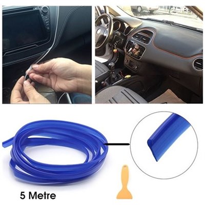 Dekor Şerit Mavi Fitil Dekor 5mt Plastik