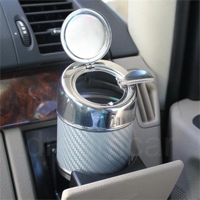 Dreamcar Metal Küllük Gümüş Karbon Otomatik Kapaklı 0700902