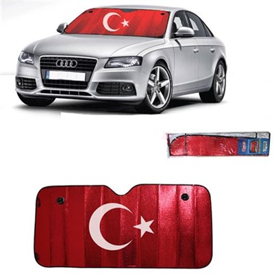 Dreamcar Türk Bayraklı 1. Kalite Metalize Güneşlik Balonlu 60X130 Cm