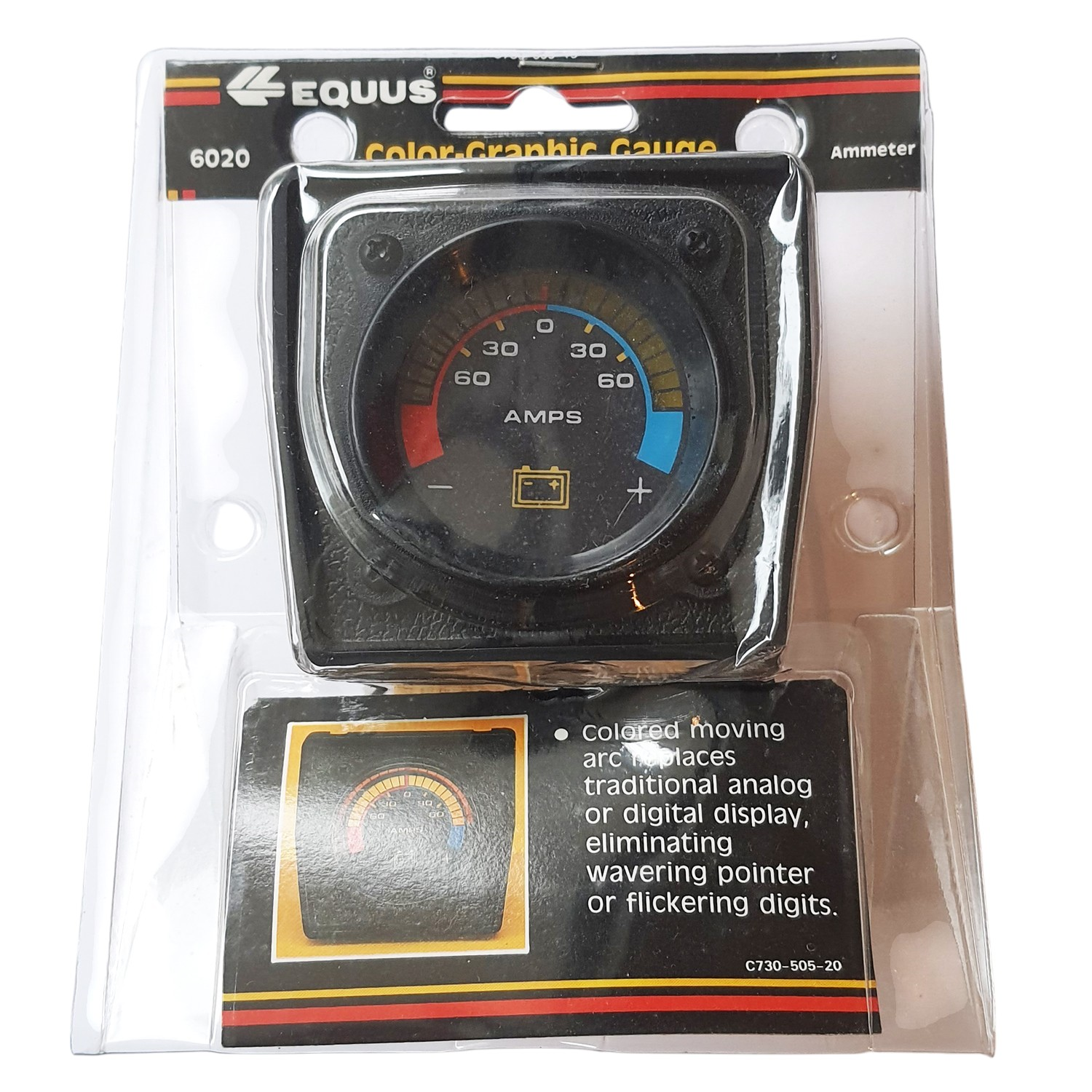 Equus Renkli Grafik Ampermetre -60/+60 Amp 6/12V Made in Taiwan