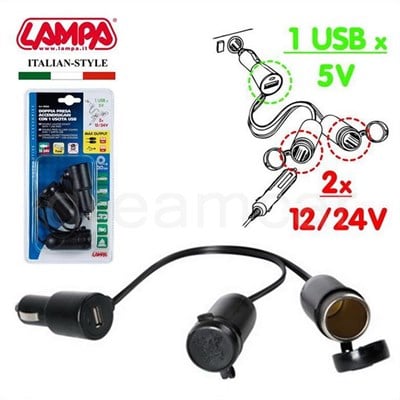 Lampa 2 Çakmak+1 Usb Uzatma Soketi 30cm 38966
